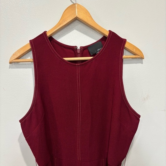 Anthropologie Greylin Bordo Jumpsuit Belted Maroon Red Pockets Size SP - Picture 4 of 12